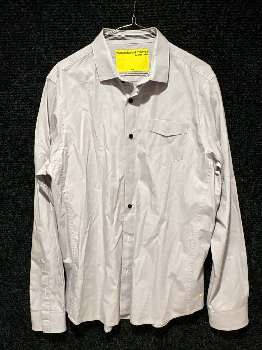 Descendant of Thieves Long Sleeve Button Down Shirt with Chest Pocket